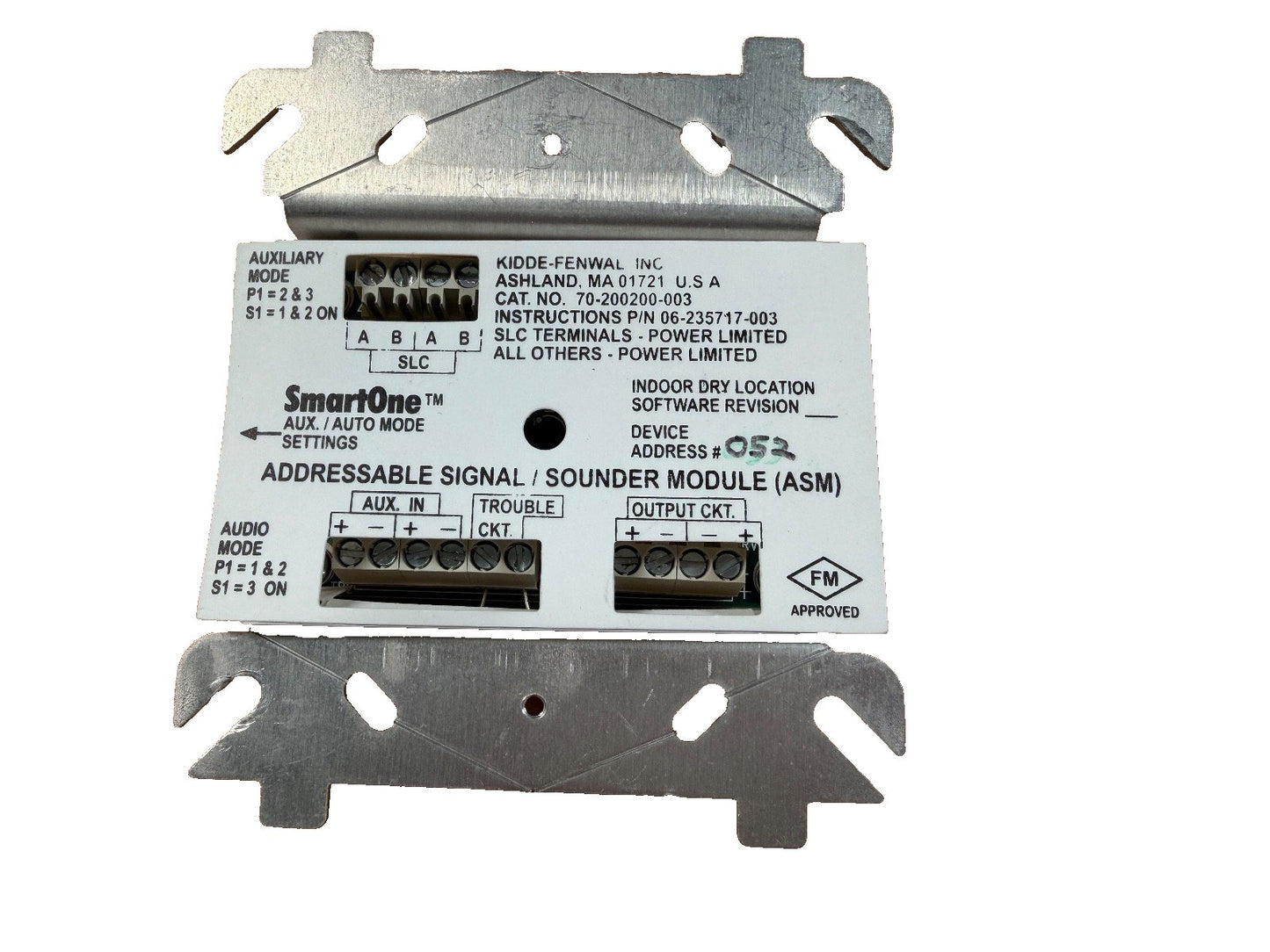 Kidde-Fenwal 70-200200-003 SmartOne ASM Addressable Signal/Sounder Module
