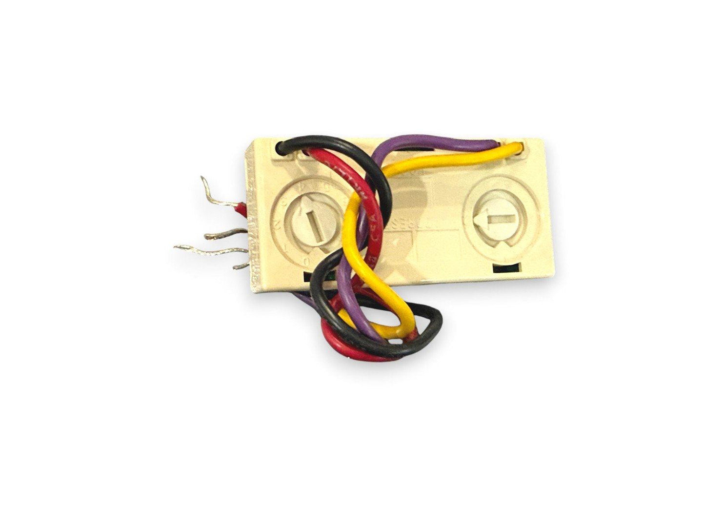 Fire alarm control module with multi-colored wiring and terminal screws for system integration