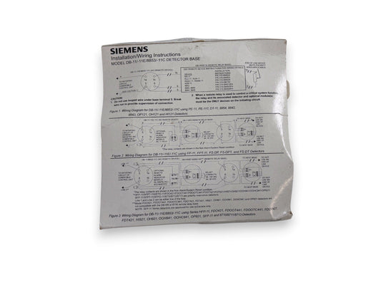 Siemens DB-11 Fire Alarm Base (NEW IN BOX)