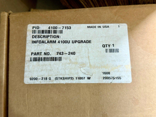 InfoAlarm 4100U Upgrade fire alarm part, PID 4100-7153, made in USA, part no. 743-240