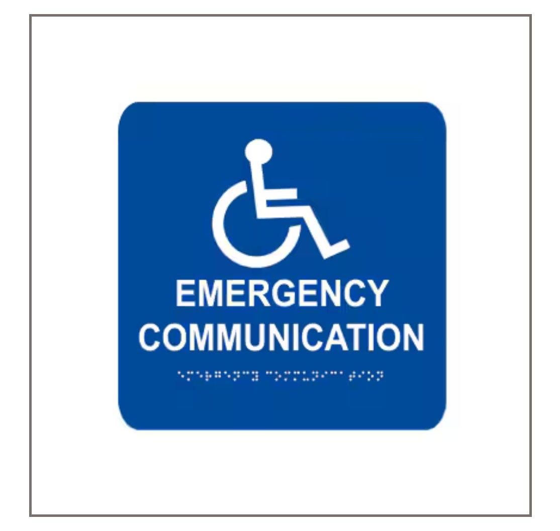 Rath 7087 Emergency Comm Elevator Landing Tactile Braille Sign (NEW IN BOX)