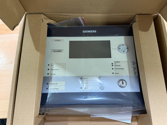 Siemens Desigo FT2015 fire alarm control panel in box, new surplus equipment for commercial safety systems
