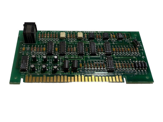 Green fire alarm control panel circuit board with integrated chips and connectors for fire safety systems