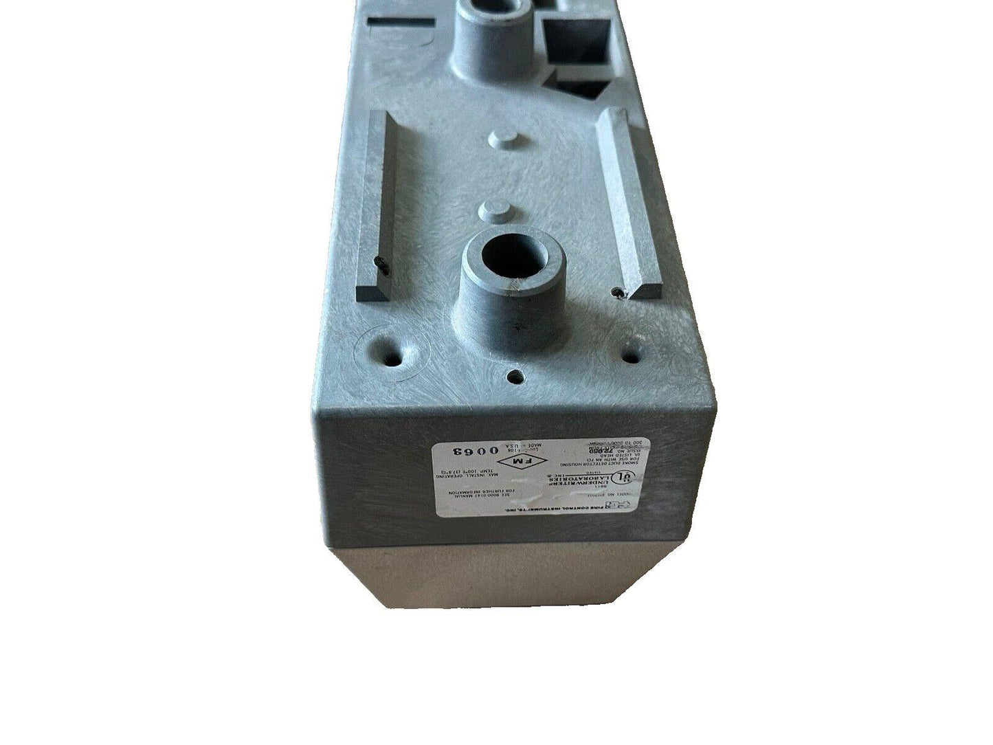 Fire alarm smoke detector housing with UL listing, metal construction for commercial use