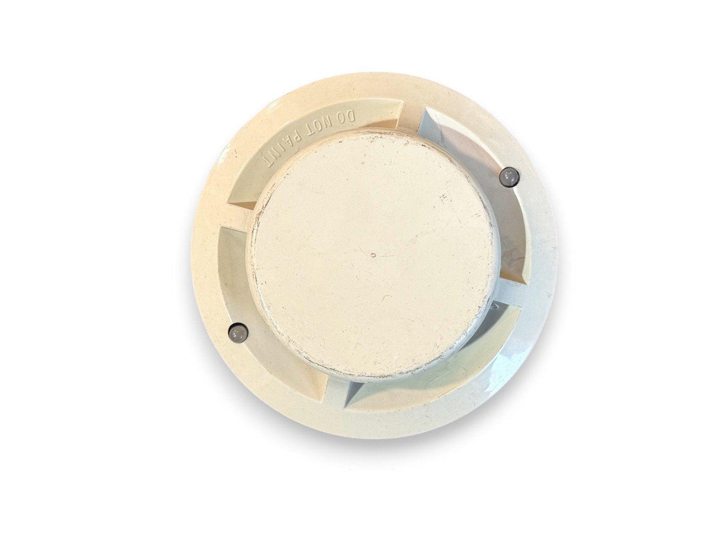 Used fire alarm detector base with mounting clips and 'DO NOT PAINT' warning
