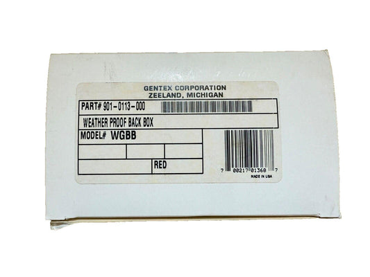 Gentex weatherproof back box WGBB, part #901-0113-000, red, made in USA for fire alarm systems