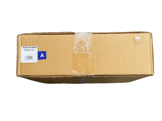 Notifier CAB-PS1 fire alarm equipment box with label and tape seal
