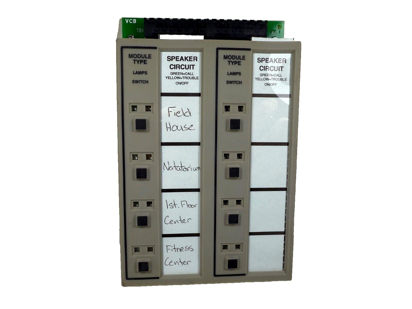 Fire alarm speaker circuit module with labeled zones for Field House, Natatorium, and Fitness Center