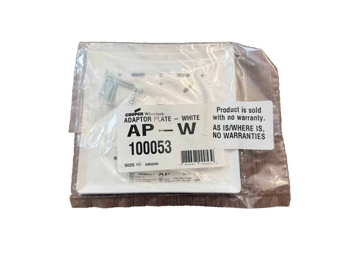 Eaton Wheelock AP-W Fire Alarm Adaptor Plate White (NEW IN BOX)