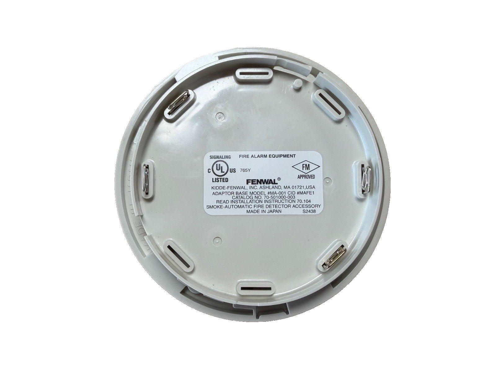 Fenwal smoke-automatic fire detector adaptor base, UL listed fire alarm equipment accessory
