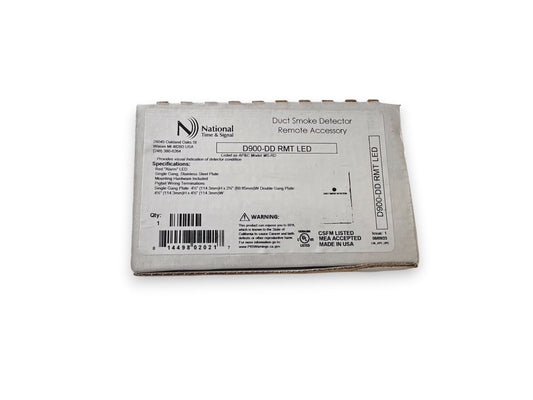 National Time & Signal D900-DD Duct Smoke Detector Remote Accessory (NEW IN BOX)