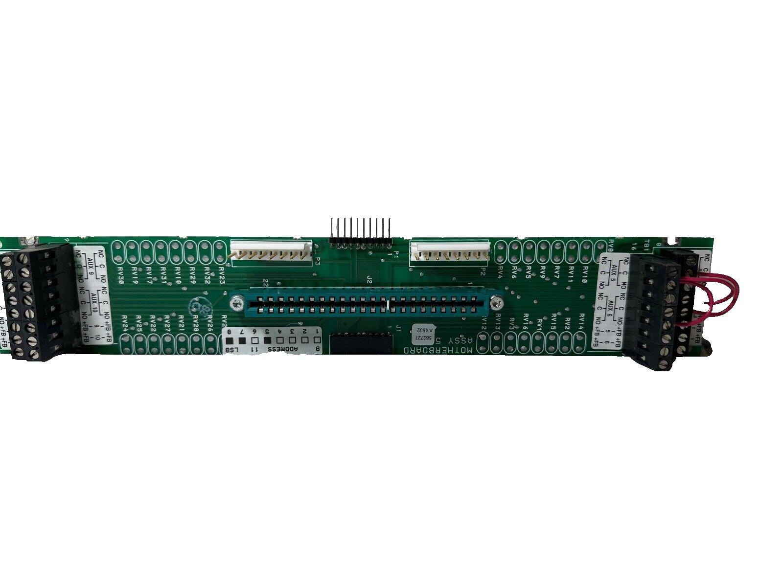 Fire alarm control panel motherboard with terminal blocks and connectors for fire safety systems