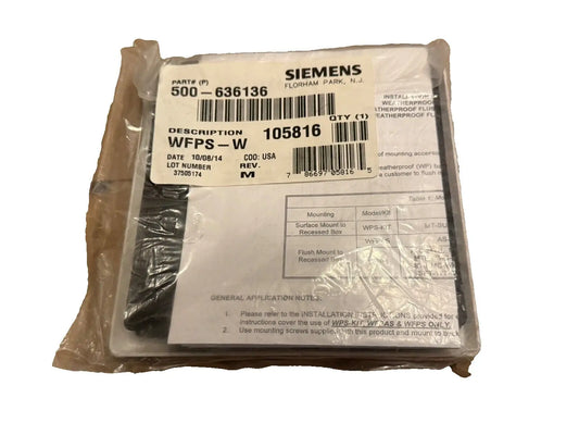Siemens WFPS-W 500-636135 Weatherproof Flush Surface Plate White (NEW IN BOX) Siemens