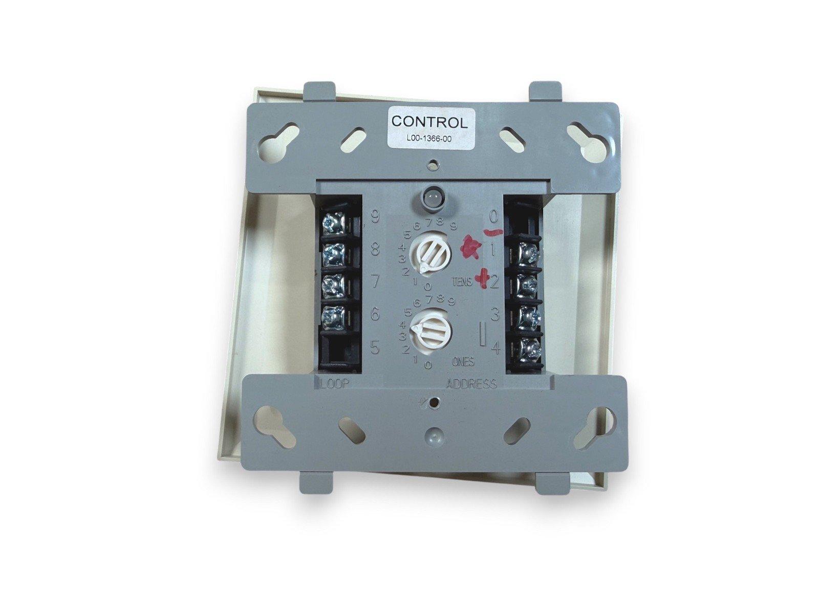 Fire alarm control module with address dials and terminal connections for fire safety systems