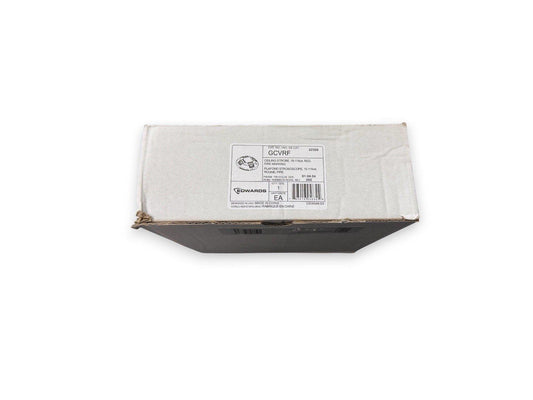 Edwards GCVRF ceiling strobe fire alarm device in original packaging, red fire marking, 15-115cd