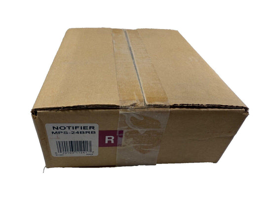 Notifier MPS-24BRB fire alarm notifier in sealed cardboard box, ready for shipping