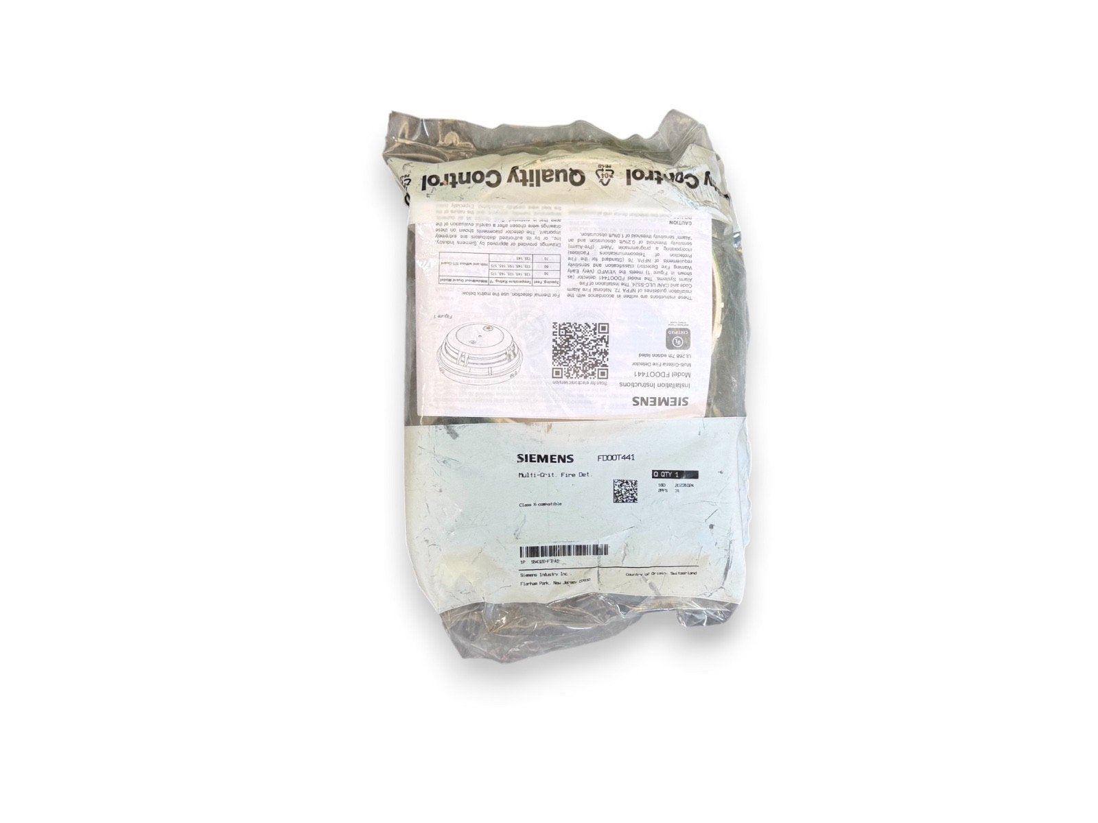 Siemens FDOOT441 Multi-Ort Fire Detector in sealed packaging, fire alarm equipment