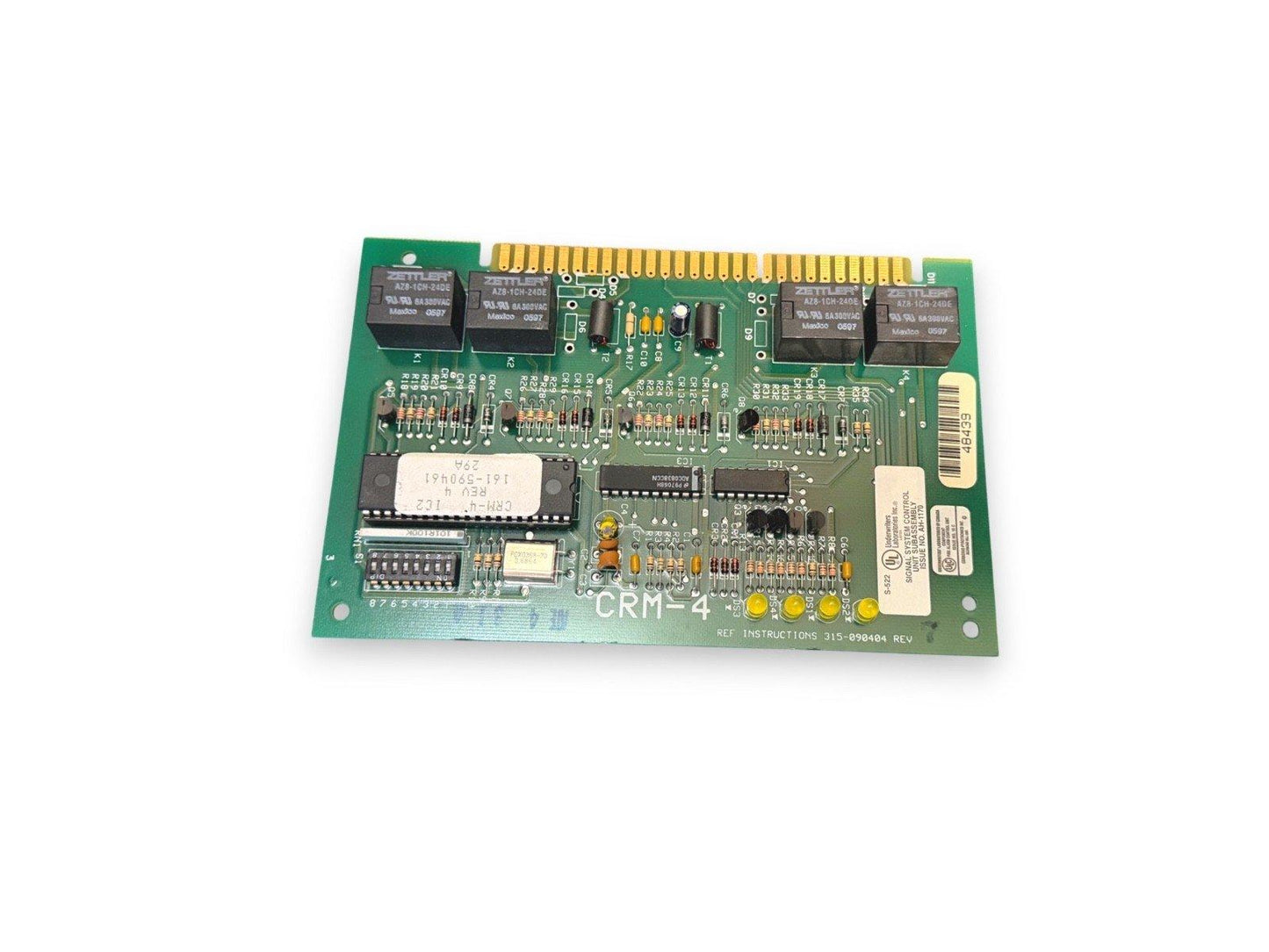 CRM-4 fire alarm control module circuit board with Zettler relays and UL certification