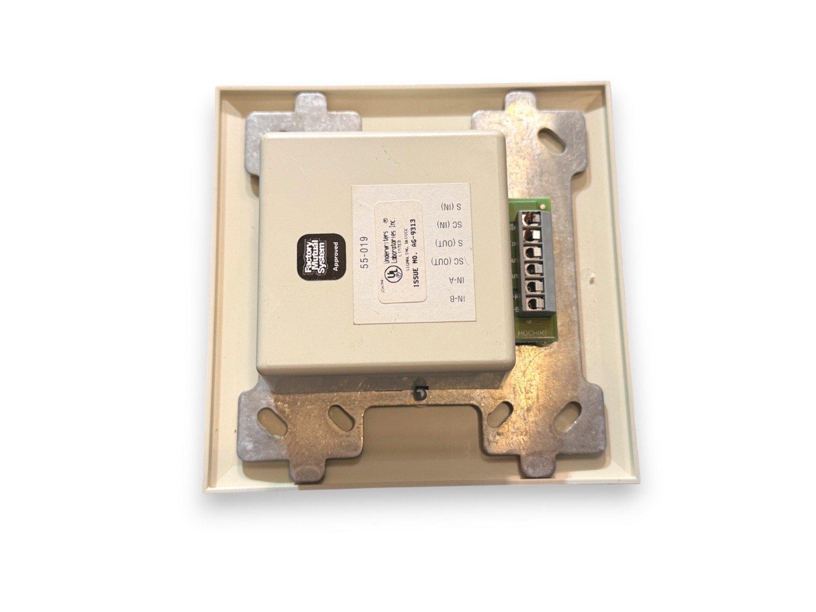 Fire alarm control module with UL listing, terminal block, and metal mounting bracket for commercial systems