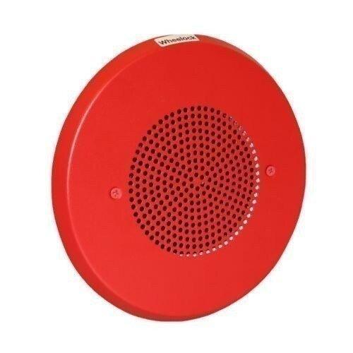 Red Wheelock fire alarm horn speaker for commercial safety systems