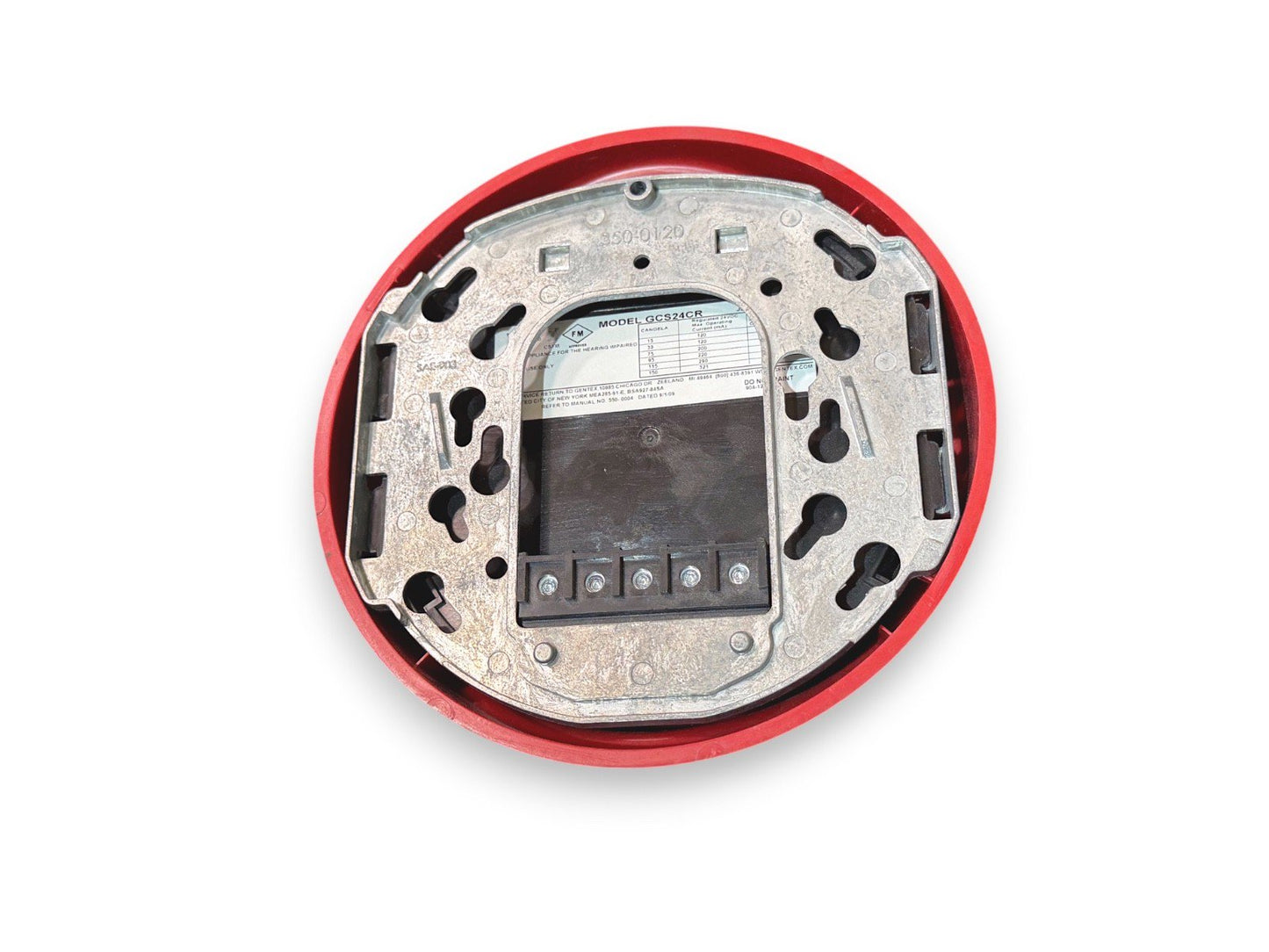Gentex GCS24CR Fire Alarm Strobe Ceiling Red w/ Mounting Plate