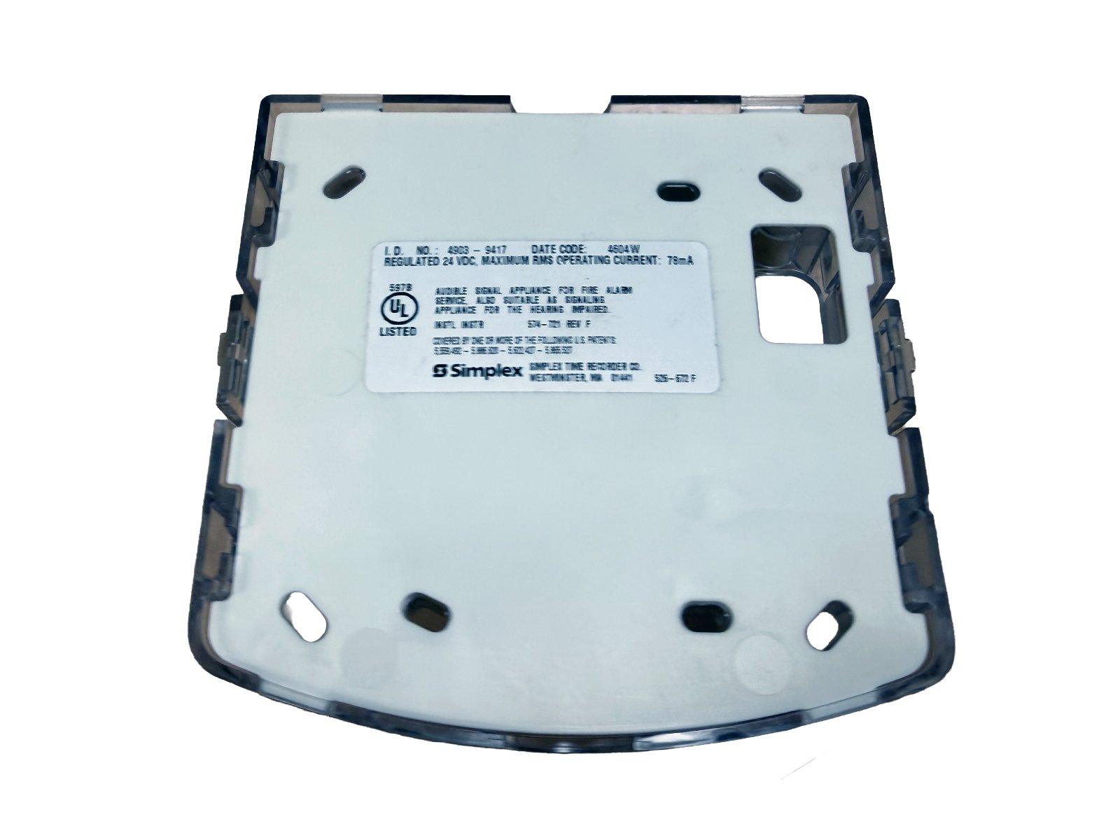Simplex fire alarm audible signal device with UL listing, 24VDC, for fire safety systems