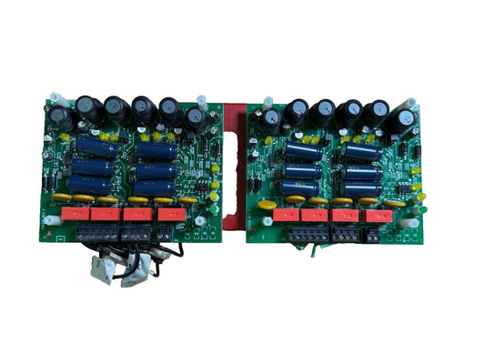 Fire alarm control panel circuit boards with capacitors and connectors for fire safety systems