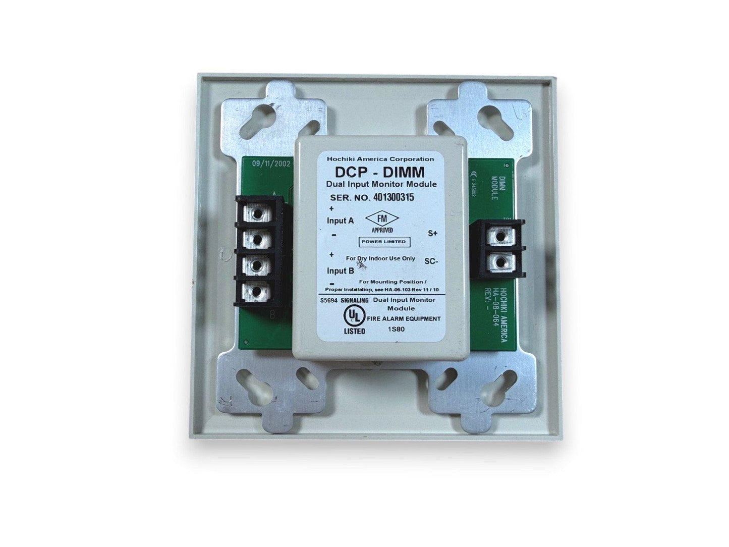 Hochiki DCP-DIMM dual input monitor module for fire alarm systems, UL listed and FM approved