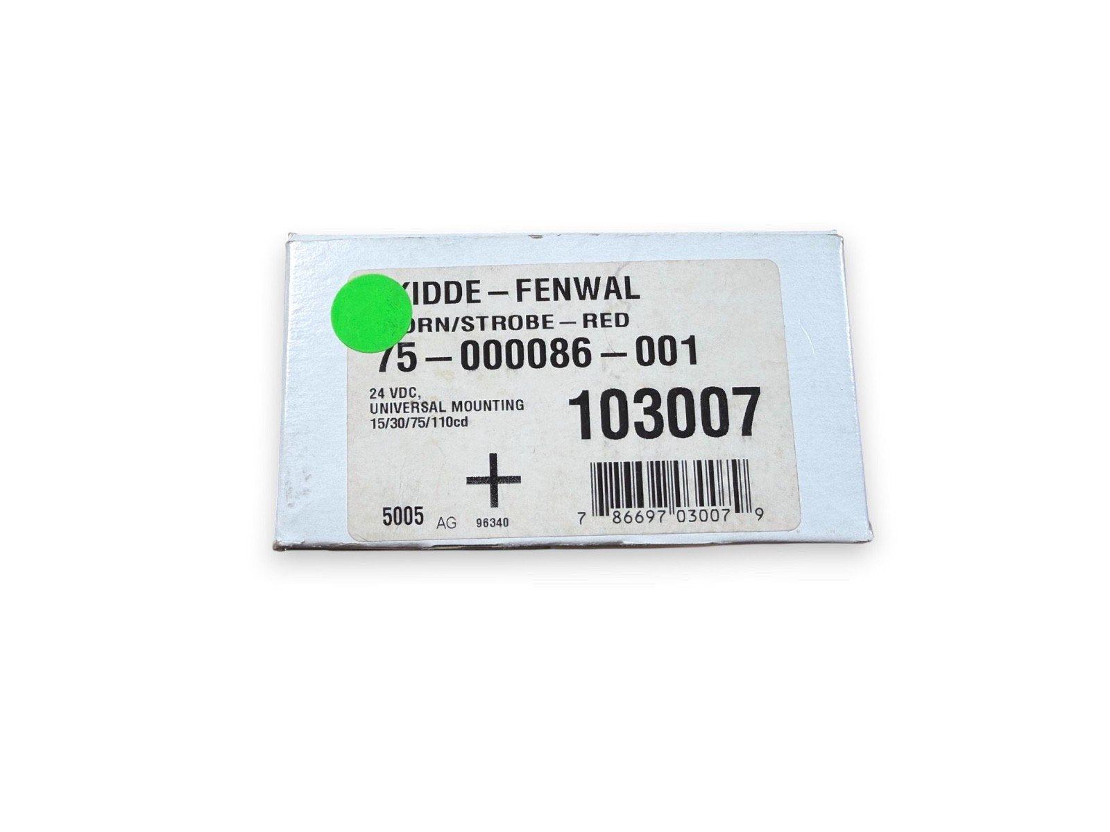 Kidde-Fenwal red horn strobe fire alarm device, 24 VDC, universal mounting, model 75-000086-001