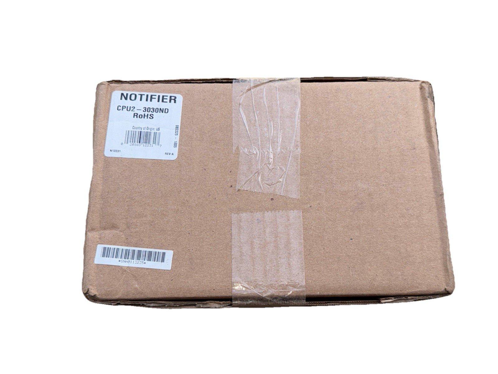 Notifier CPU2-3030ND fire alarm control panel in sealed cardboard box, RoHS compliant, US origin