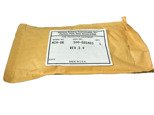 Siemens fire alarm equipment part 500-693403, model NIM-UK, packaged in brown paper, made in USA