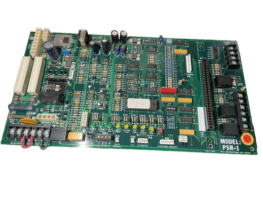 PSR-1 fire alarm control panel circuit board with connectors and components for fire safety systems