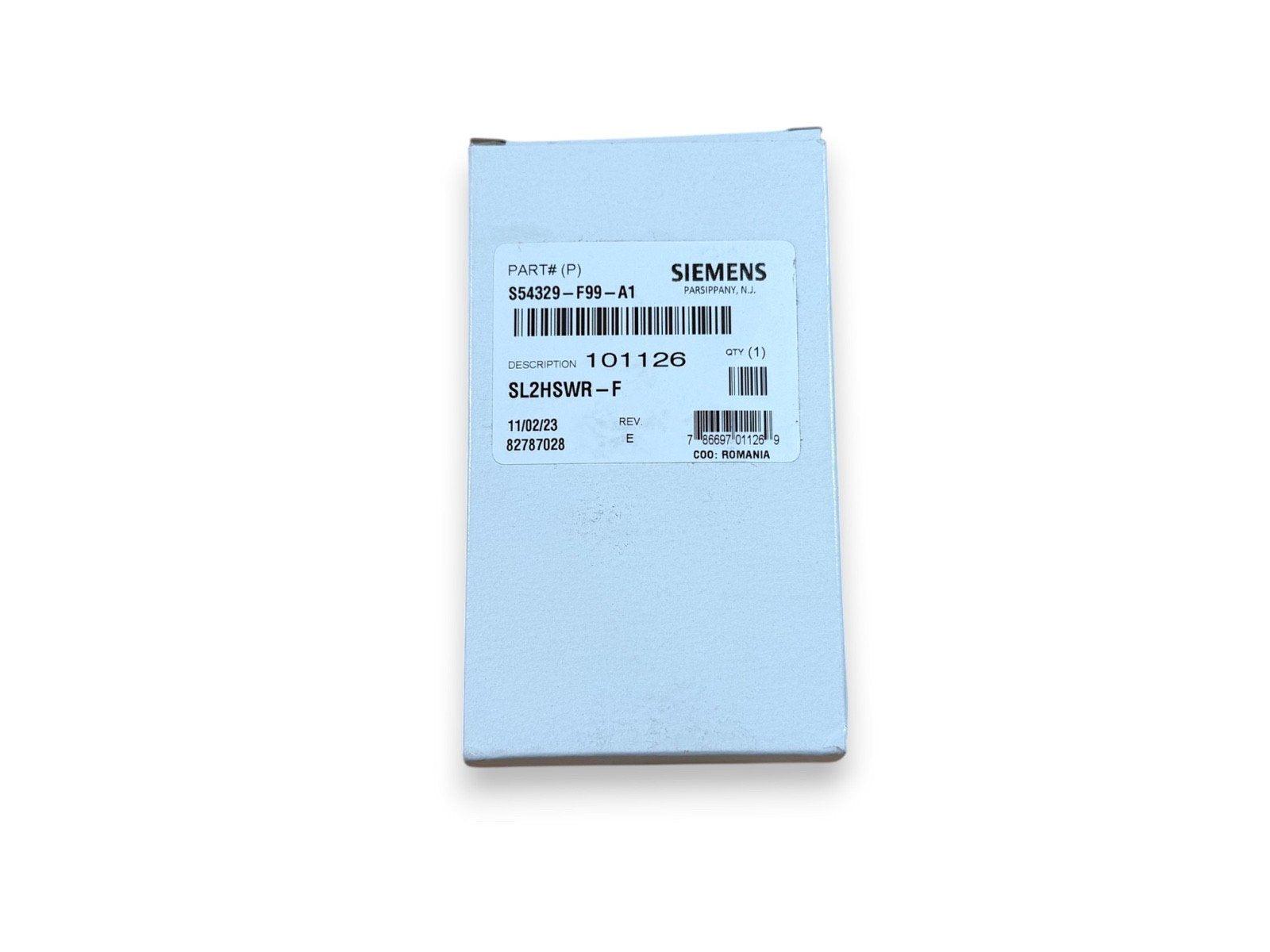 Siemens fire alarm component SL2HSWR-F in light blue packaging, part # S54329-F99-A1