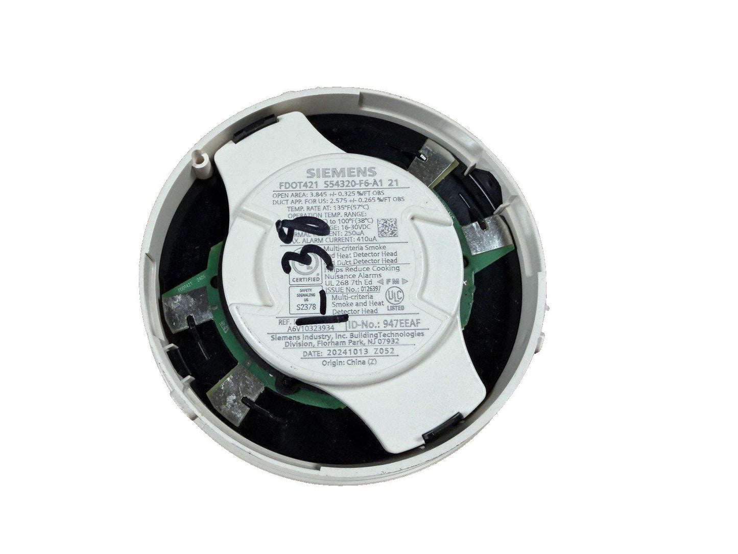 Siemens FDOT421 smoke and heat detector head for fire alarm systems