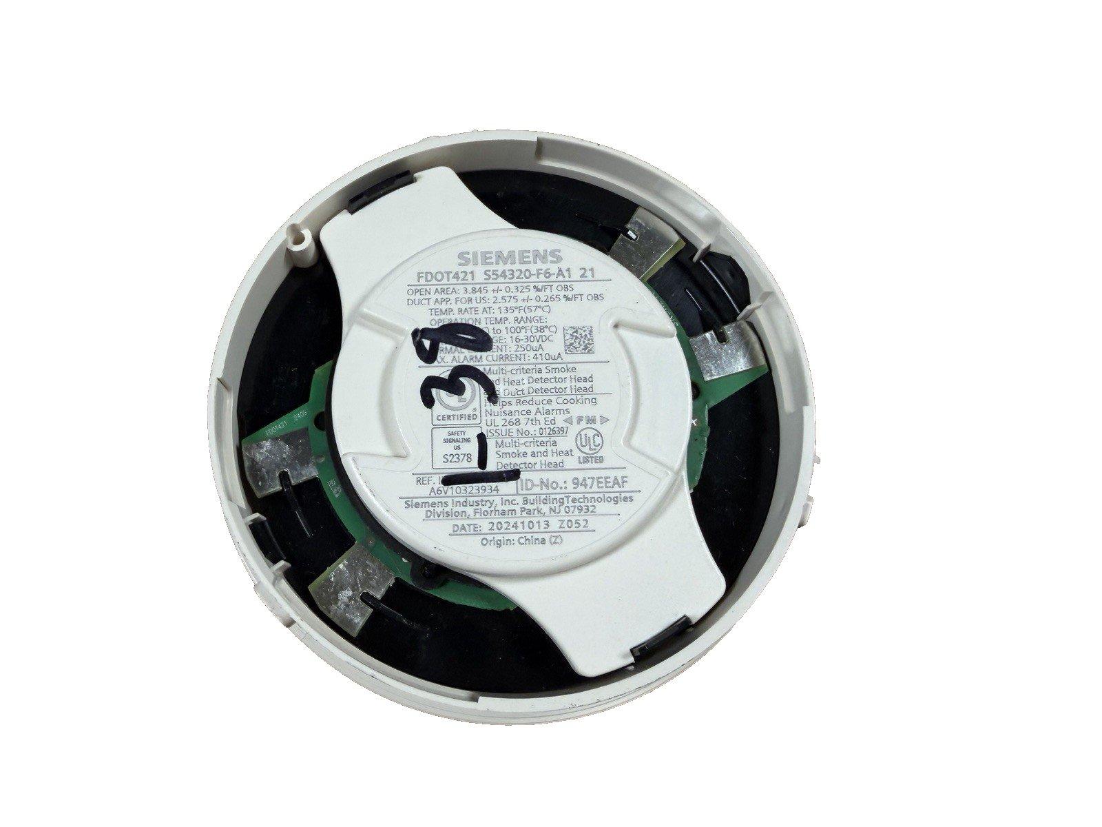 Siemens FDOT421 smoke and heat detector head for fire alarm systems