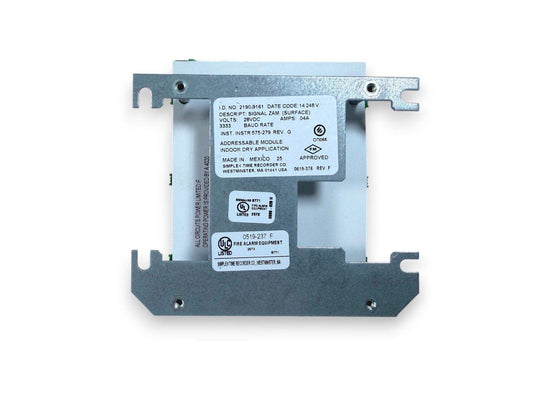 Signal ZAM addressable fire alarm module, 28VDC, UL listed for indoor use, made in Mexico