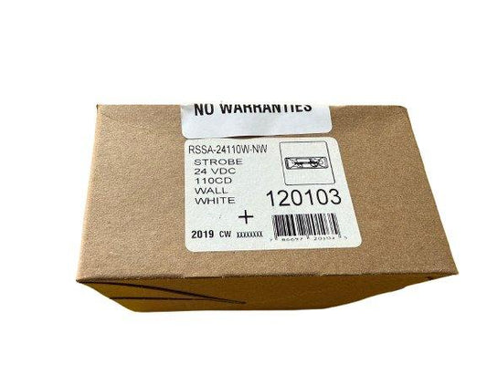 RSSA-24110W-NW 24VDC 110CD wall strobe light, white, in original packaging with no warranties label