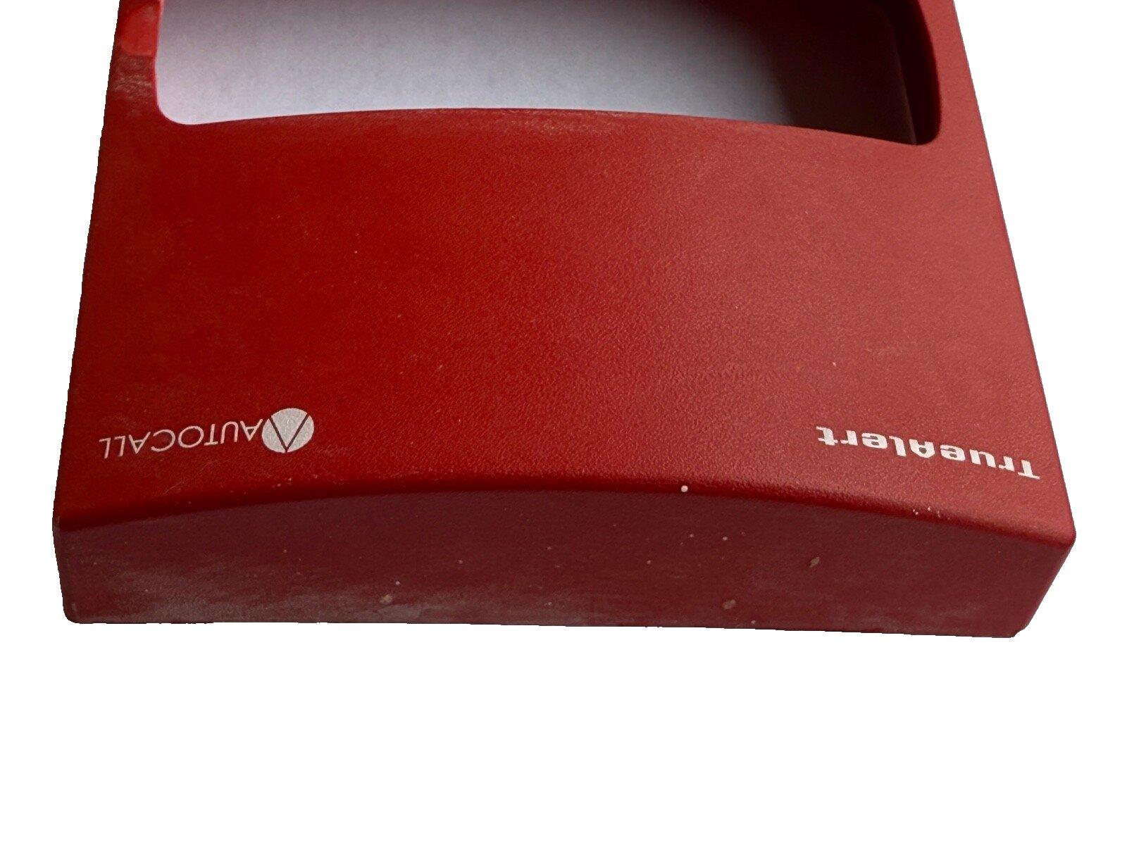 Red Autocall TrueAlert fire alarm pull station, used fire safety equipment