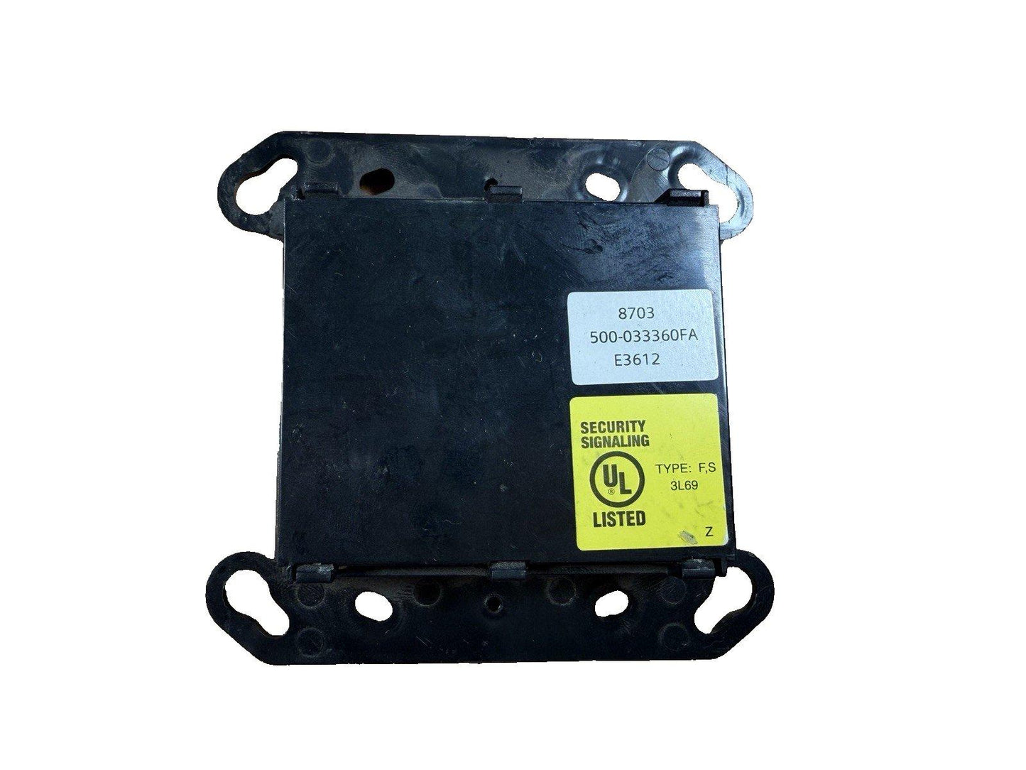 UL Listed fire alarm control module with security signaling label, model 500-033360FA