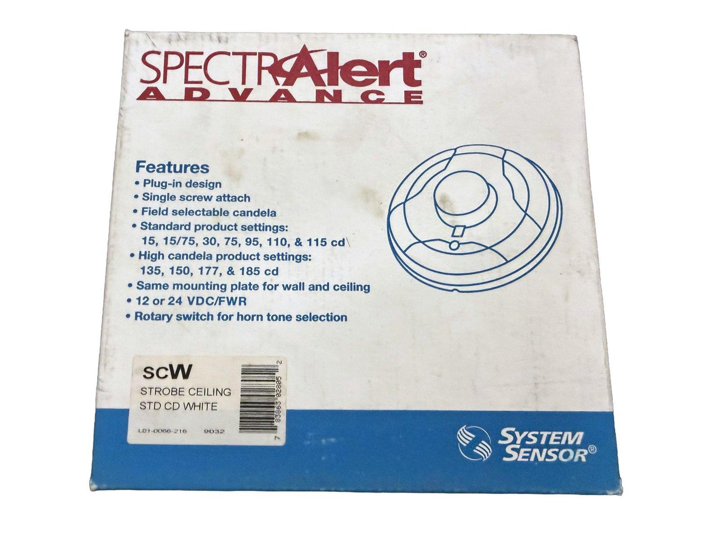 System Sensor SCW Fire Alarm Strobe Ceiling White (NEW IN BOX)