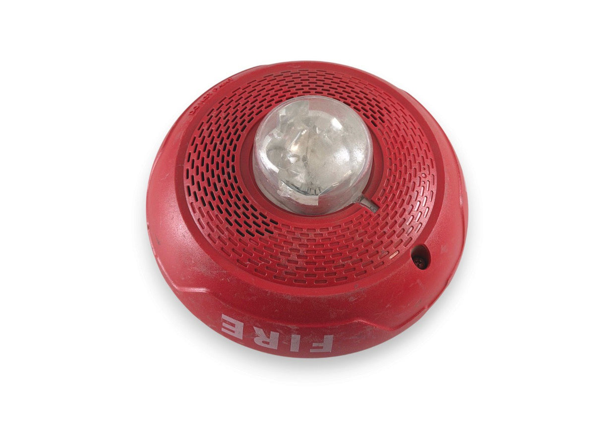 System Sensor SPSCRL Fire Alarm Speaker Strobe Ceiling Red No Mounting Plate