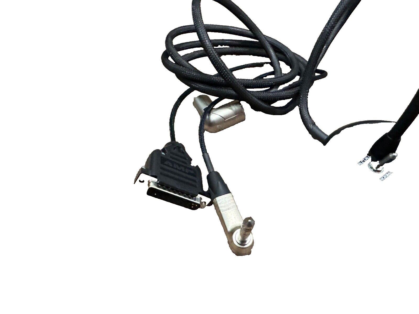 Black fire alarm cable with AMP connector and metal terminals for system installation