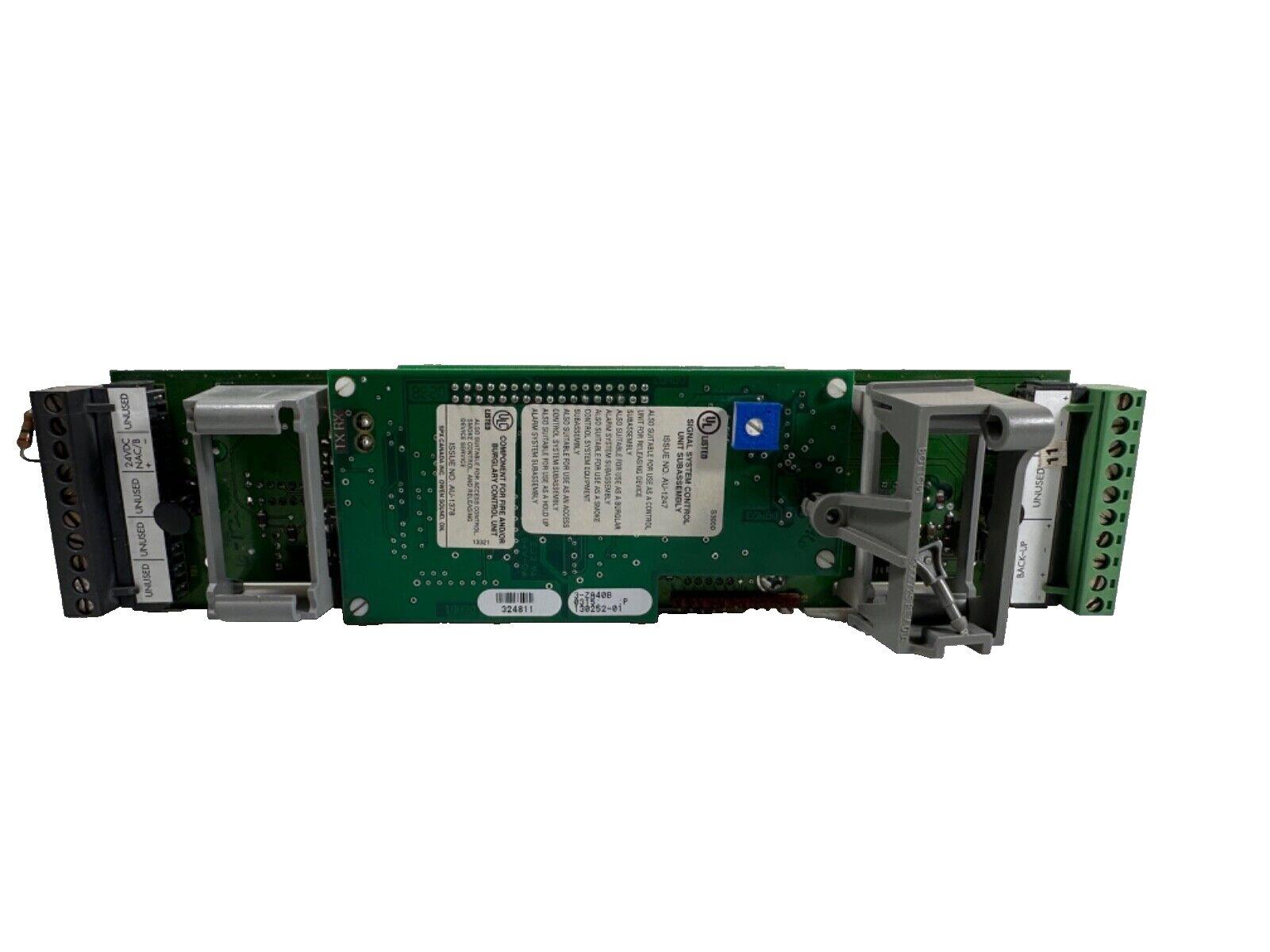 Fire alarm control panel circuit board with UL listed signal system components and terminal connectors