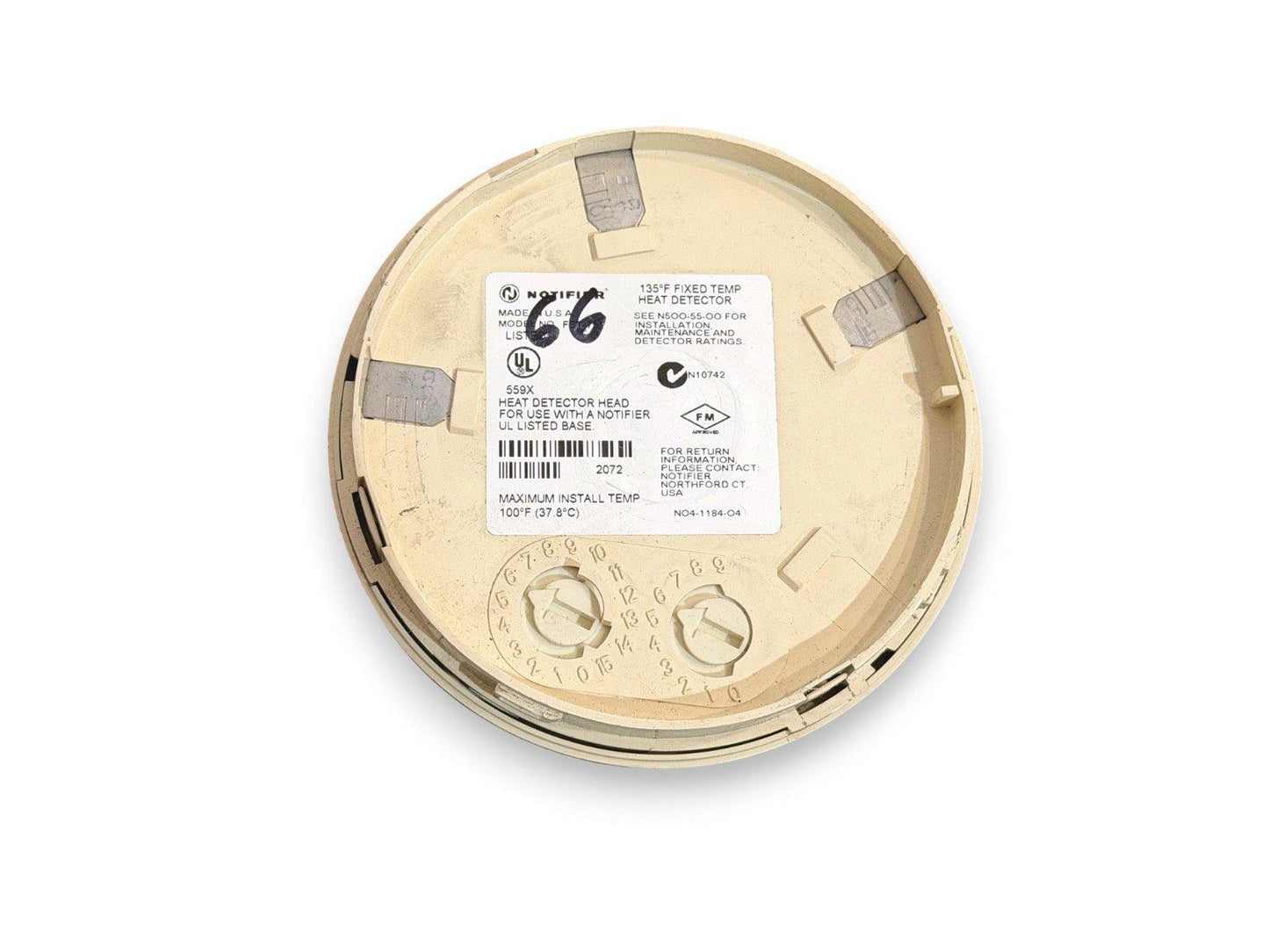 Notifier 559X 135°F fixed temperature heat detector head for fire alarm systems