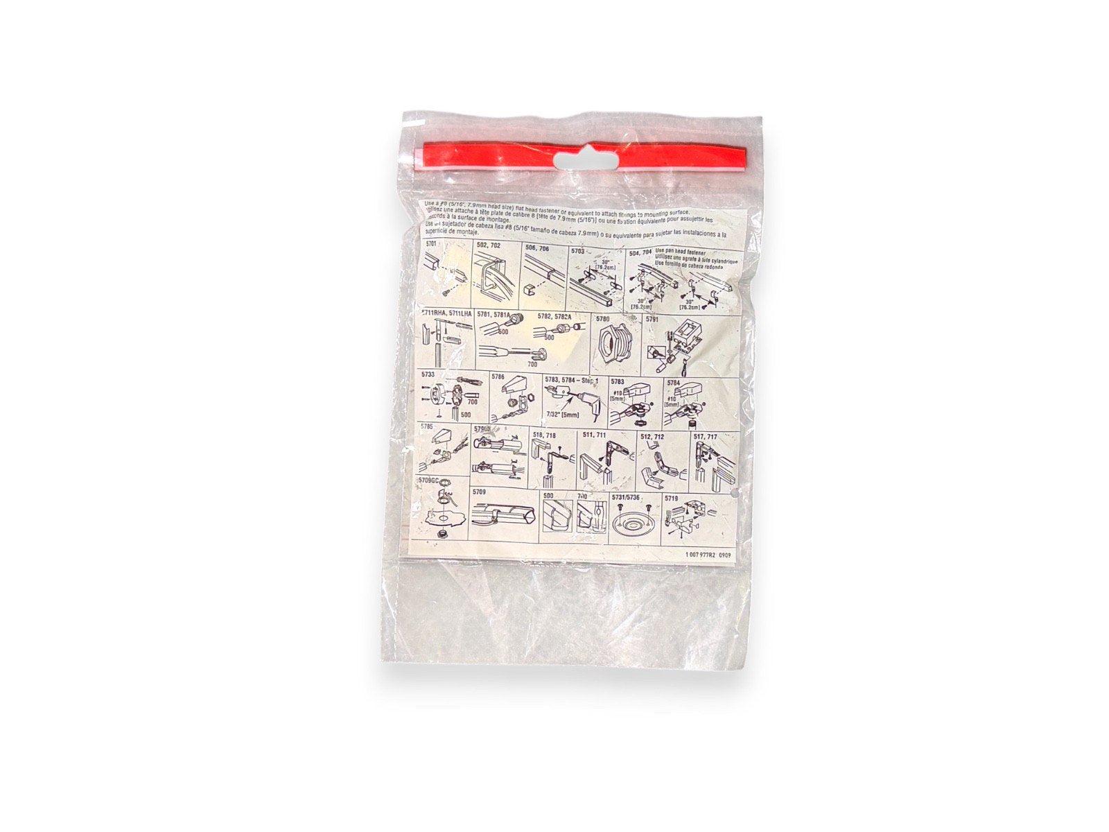 Fire alarm mounting hardware kit with installation diagrams in clear packaging