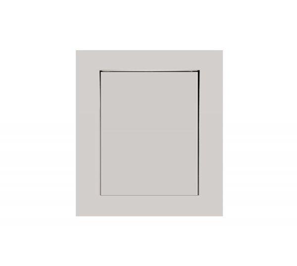 Beige fire alarm pull station cover with recessed panel design