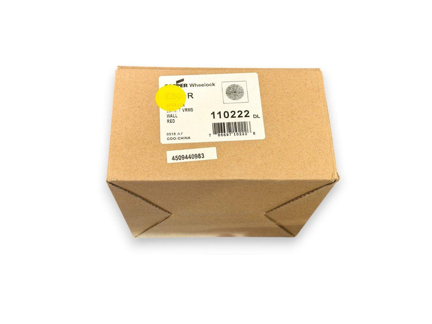 Cooper Wheelock fire alarm speaker E50-R, 25/70.7 VRMS, wall mount, red, model 110222 DL