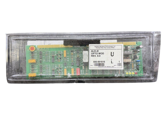 Siemens ALD-2I Opto Module Rev 8.0 fire alarm circuit board in anti-static packaging, part #500-891618