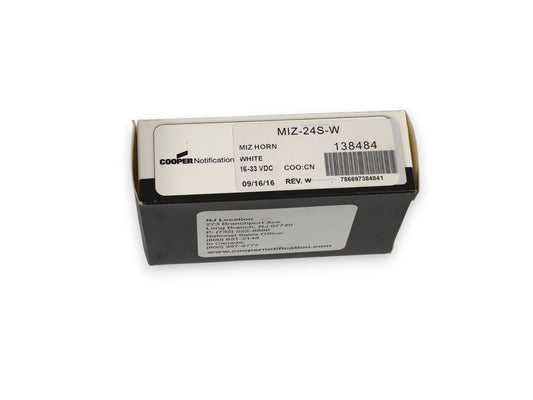 Eaton Wheelock MIZ-24S-W 138484 Fire Alarm Mini Horn White (NEW IN BOX)