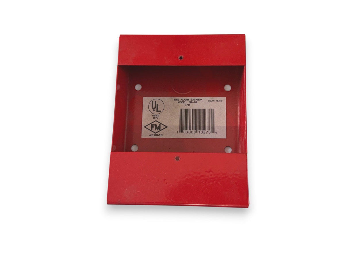 Fire-Lite SB-10 Fire Alarm Pull Station Backbox Red (NEW)